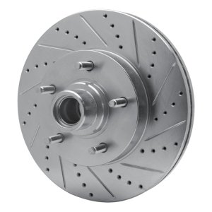 Ford E-150 Brake Rotor (1) - Front Right - DFC - Drilled & Slotted - Silver - `04-`06