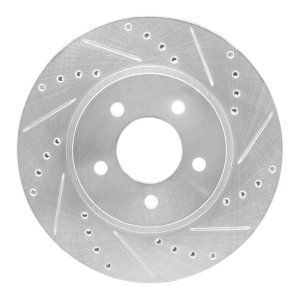 Ford Escape Brake Rotor (1) - Front Right - DFC - Drilled & Slotted, Zinc Plated - Silver - `05-`12