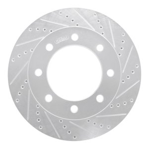 Ford F-350 Super Duty Brake Rotor (1) - Front Right - DFC - Drilled & Slotted - Silver - `05-`12