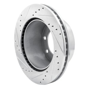 Ford F-350 Super Duty Brake Rotor (1) - Rear Right - DFC - Drilled & Slotted - Silver - `05-`12