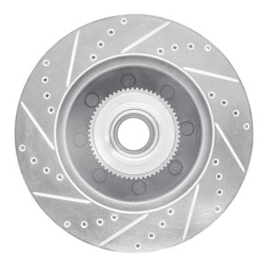 Ford F-250 Super Duty Brake Rotor (1) - Front Right - DFC - Drilled & Slotted - Silver - `05-`07
