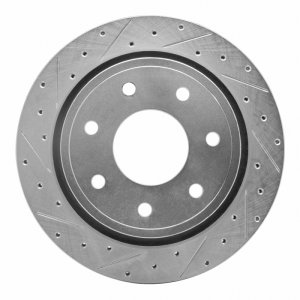 Ford F-150 Brake Rotor (1) - Rear Left - DFC - Drilled & Slotted - Silver - `12-`14