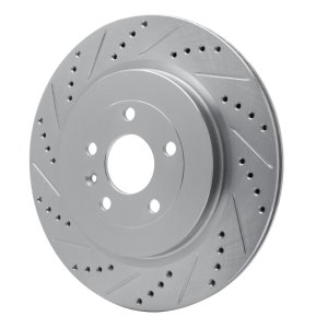 Ford Taurus Brake Rotor (1) - Rear Left - DFC - Drilled & Slotted - Silver - `13-`19