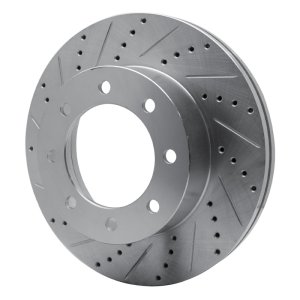Ford F-350 Super Duty Brake Rotor (1) - Front Left - DFC - Drilled & Slotted - Silver - `12-`25