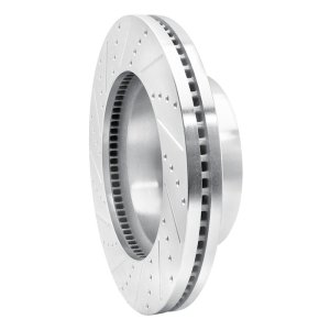 Ford F-250 Super Duty Brake Rotor (1) - Front Right - DFC - Drilled & Slotted - Silver - `12-`25