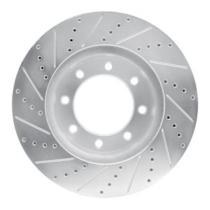 Ford F-250 Super Duty Brake Rotor (1) - Front Right - DFC - Drilled & Slotted - Silver - `12-`25