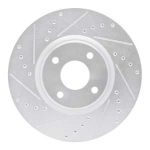Ford EcoSport Brake Rotor (1) - Front Left - DFC - Drilled & Slotted - Silver - `18-`22