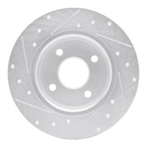 Ford EcoSport Brake Rotor (1) - Rear Right - DFC - Drilled & Slotted - Silver - `18-`22