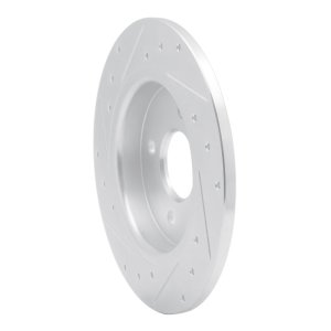 Ford EcoSport Brake Rotor (1) - Rear Right - DFC - Drilled & Slotted - Silver - `18-`22