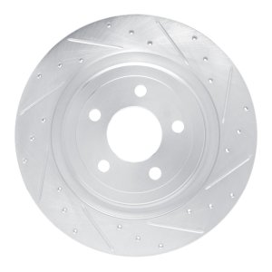 Ford Explorer Brake Rotor (1) - Rear Right - DFC - Drilled & Slotted - Silver - `20-`25