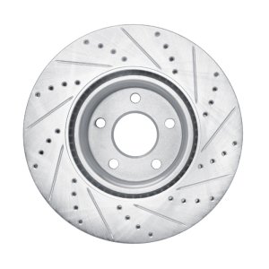 Ford Escape Brake Rotor (1) - Front Left - DFC - Drilled & Slotted - Silver - `20-`25