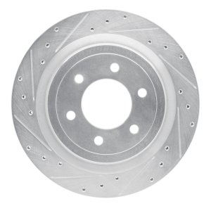 Ford F-150 Lightning Brake Rotor (1) - Rear Left - DFC - Drilled & Slotted - Silver - `21-`25