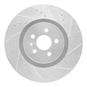 Ford Edge Brake Rotor (1) - Front Right - DFC - Drilled & Slotted - Silver - `15-`21 Ford Edge Brake Rotor (1) - Front Right - DFC - Drilled & Slotted - Silver - `15-`21