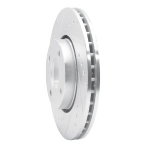 Ford Contour Brake Rotor (1) - Front Left - DFC - Drilled & Slotted - Silver - `98-`04