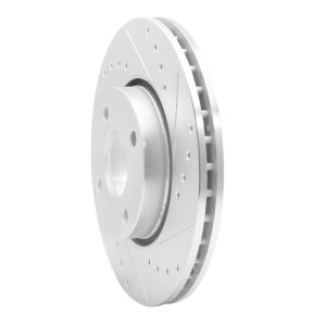 Ford Contour Brake Rotor (1) - Front Right - DFC - Drilled & Slotted - Silver - `98-`04