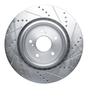 Acura TLX Brake Rotor (1) - Front Left - DFC - Drilled & Slotted - Silver - `21-`25