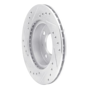 Honda Civic Brake Rotor (1) - Front Right - DFC - Drilled & Slotted - Silver - `84-`06