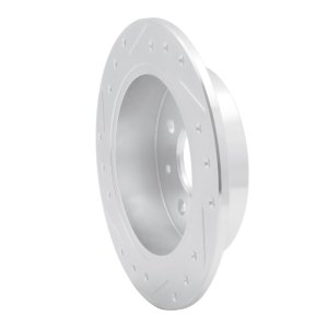 Acura Integra Brake Rotor (1) - Rear Right - DFC - Drilled & Slotted - Silver - `88-`01