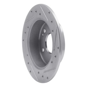 Acura Integra Brake Rotor (1) - Rear Left - DFC - Drilled & Slotted - Silver - `97-`06