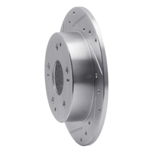 Acura Integra Brake Rotor (1) - Rear Left - DFC - Drilled & Slotted - Silver - `97-`06