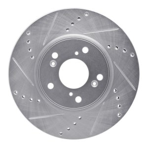 Honda Accord Coupe Brake Rotor (1) - Front Left - DFC - Drilled & Slotted - Silver - `13-`22 Honda Accord Coupe Brake Rotor (1) - Front Left - DFC - Drilled & Slotted - Silver - `13-`22