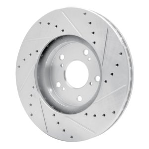 Acura MDX Brake Rotor (1) - Front Left - DFC - Drilled & Slotted - Silver - `99-`14