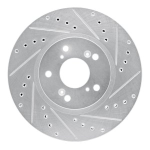 Acura TL Brake Rotor (1) - Front Right - DFC - Drilled & Slotted - Silver - `99-`14