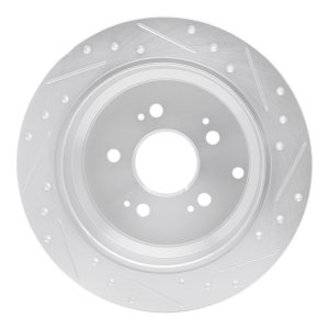 Honda Odyssey Brake Rotor (1) - Rear Left - DFC - Drilled & Slotted - Silver - `05-`10 Honda Odyssey Brake Rotor (1) - Rear Left - DFC - Drilled & Slotted - Silver - `05-`10