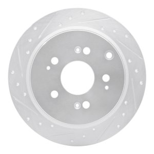Honda Odyssey Brake Rotor (1) - Rear Left - DFC - Drilled & Slotted - Silver - `05-`10 Honda Odyssey Brake Rotor (1) - Rear Left - DFC - Drilled & Slotted - Silver - `05-`10