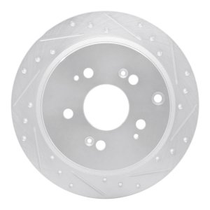 Honda Odyssey Brake Rotor (1) - Rear Right - DFC - Drilled & Slotted - Silver - `05-`10 Honda Odyssey Brake Rotor (1) - Rear Right - DFC - Drilled & Slotted - Silver - `05-`10