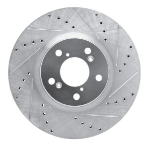 Acura RLX Brake Rotor (1) - Front Right - DFC - Drilled & Slotted - Silver - `07-`20 Acura RLX Brake Rotor (1) - Front Right - DFC - Drilled & Slotted - Silver - `07-`20