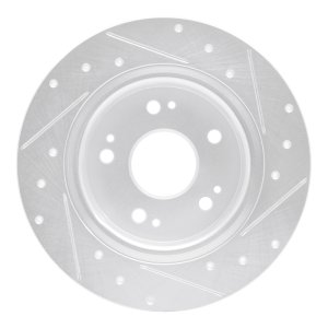 Honda CR-Z Brake Rotor (1) - Rear Left - DFC - Drilled & Slotted - Silver - 2016 Honda CR-Z Brake Rotor (1) - Rear Left - DFC - Drilled & Slotted - Silver - 2016