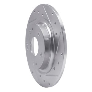 Honda Civic Coupe Brake Rotor (1) - Rear Right - DFC - Drilled & Slotted - Silver - `17-`20