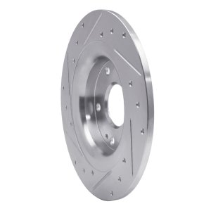 Honda Civic Coupe Brake Rotor (1) - Rear Right - DFC - Drilled & Slotted - Silver - `17-`20