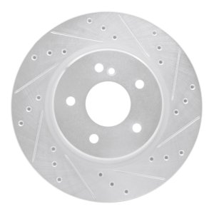 Chrysler Crossfire Brake Rotor (1) - Rear Right - DFC - Drilled & Slotted - Silver - `98-`09