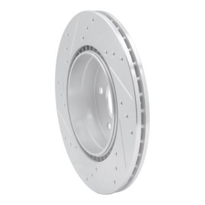 Chrysler Crossfire Brake Rotor (1) - Rear Right - DFC - Drilled & Slotted - Silver - `98-`09