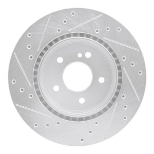 Chrysler Crossfire Brake Rotor (1) - Rear Right - DFC - Drilled & Slotted - Silver - `98-`09