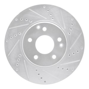 Chrysler Crossfire Brake Rotor (1) - Front Right - DFC - Drilled & Slotted - Silver - `96-`11