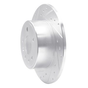 Chevrolet Astra Brake Rotor (1) - Rear Left - DFC - Drilled & Slotted - Silver - `97-`08