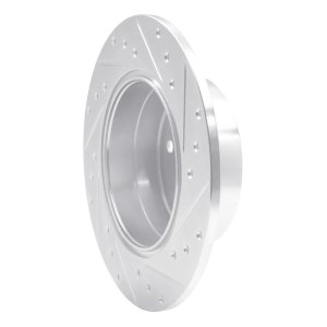 Chevrolet Astra Brake Rotor (1) - Rear Left - DFC - Drilled & Slotted - Silver - `97-`08