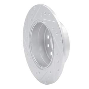 Chevrolet Astra Brake Rotor (1) - Rear Right - DFC - Drilled & Slotted - Silver - `97-`08