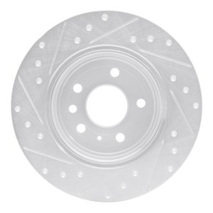 Chevrolet Astra Brake Rotor (1) - Rear Right - DFC - Drilled & Slotted - Silver - `97-`08