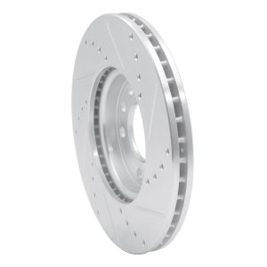 Cadillac BLS Brake Rotor (1) - Front Left - DFC - Drilled & Slotted - Silver - `03-`11