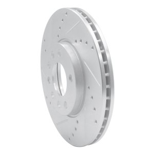Cadillac BLS Brake Rotor (1) - Front Left - DFC - Drilled & Slotted - Silver - `03-`11