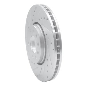 Cadillac BLS Brake Rotor (1) - Front Left - DFC - Drilled & Slotted - Silver - `03-`11