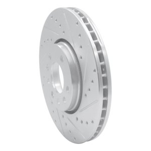 Cadillac BLS Brake Rotor (1) - Front Right - DFC - Drilled & Slotted - Silver - `03-`11