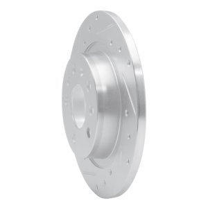 Cadillac BLS Brake Rotor (1) - Rear Left - DFC - Drilled & Slotted - Silver - `03-`11