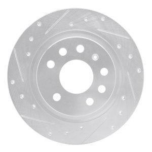 Cadillac BLS Brake Rotor (1) - Rear Left - DFC - Drilled & Slotted - Silver - `03-`11