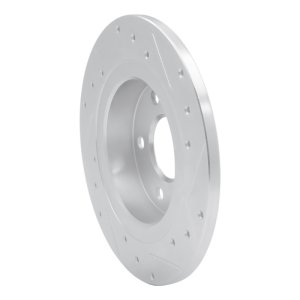 Cadillac BLS Brake Rotor (1) - Rear Left - DFC - Drilled & Slotted - Silver - `03-`11
