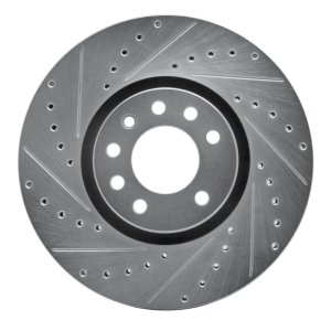 Cadillac BLS Brake Rotor (1) - Front Left - DFC - Drilled & Slotted - Silver - `03-`11